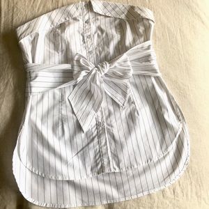 Pin striped bustier blouse